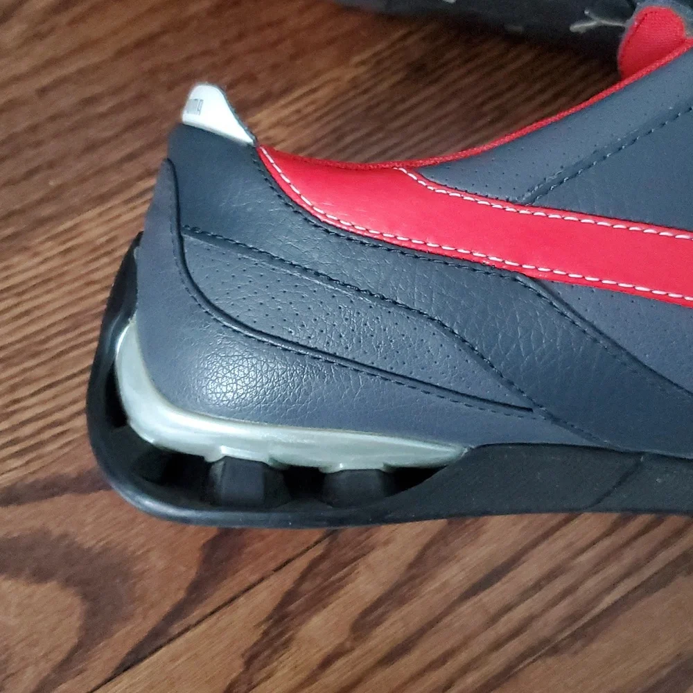 Puma Gray & Red Slide On Sneakers